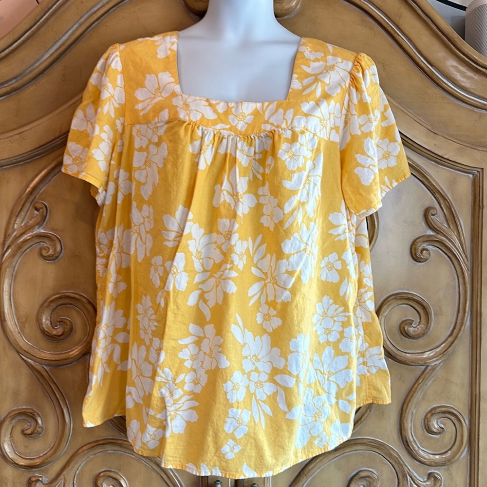 Terra & Sky Yellow Floral Blouse